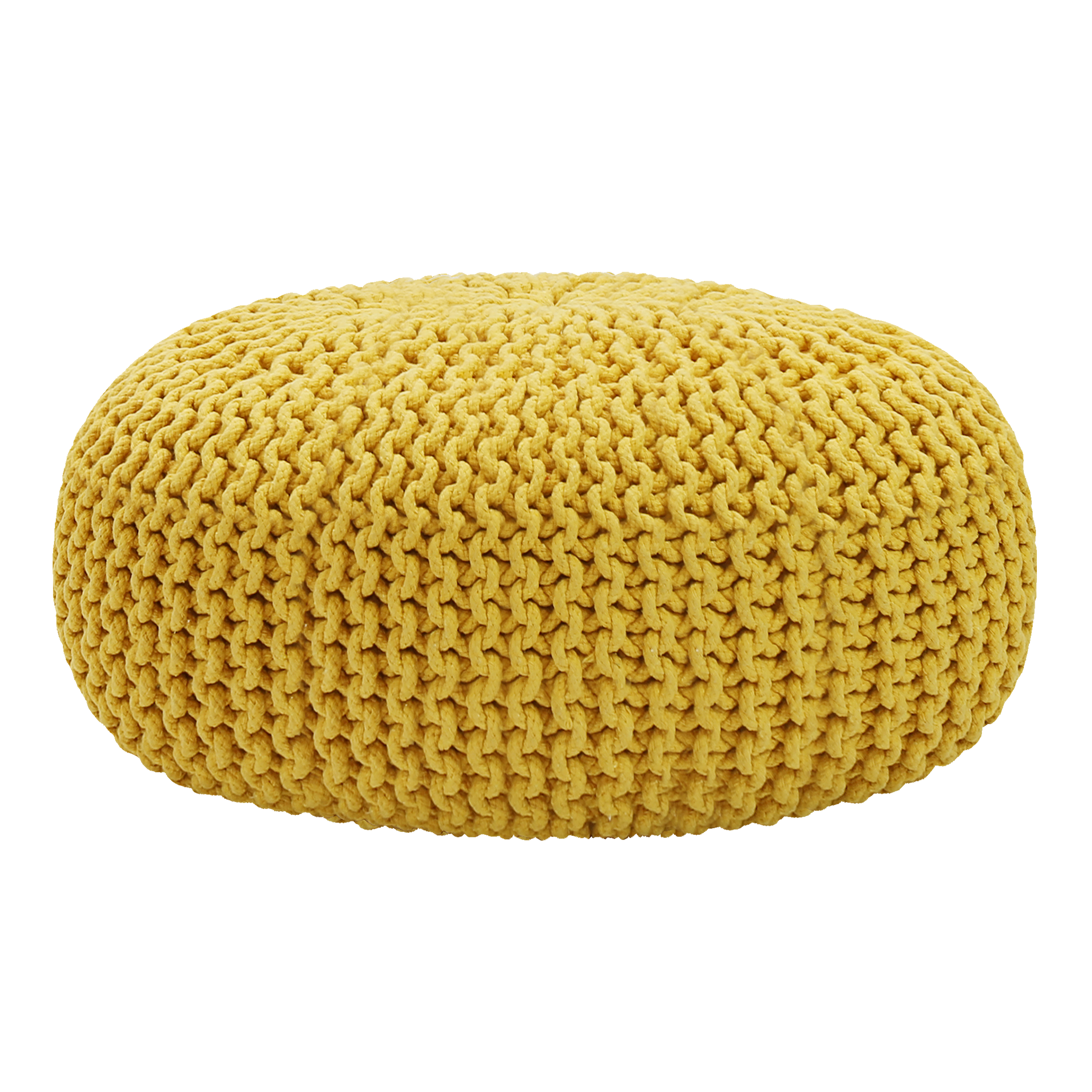 Maui Knitted Pouf - Yellow