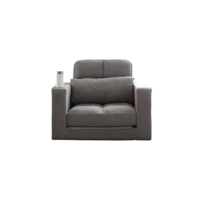 Holmes 1 Seater Sofa Bed - Grey (Eco Clean Fabric) - 1 - Grey upholstered armchair, modern design, comfortable seating