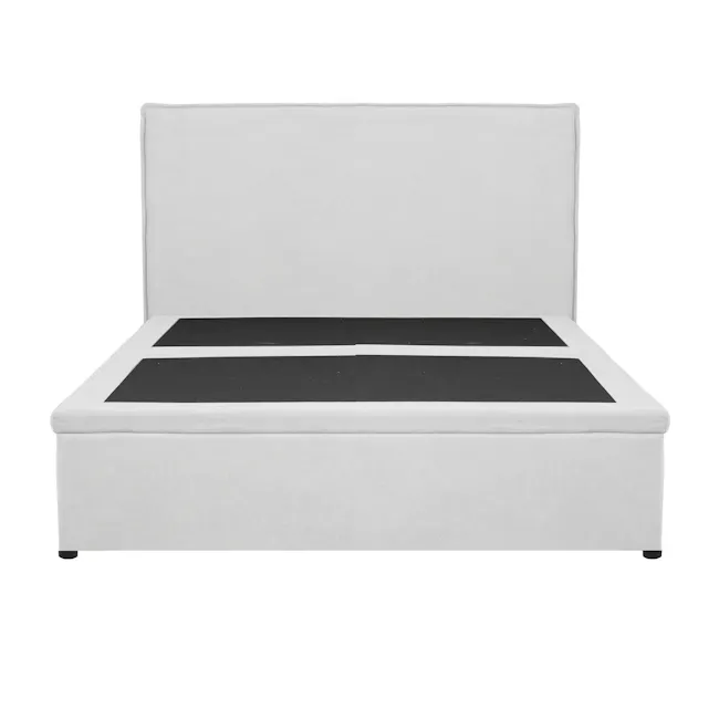 Arthur Queen Storage Bed - Ice Grey (Fabric) - 3 - Modern minimalist sofa, sleek design, light gray upholstery, comfortable