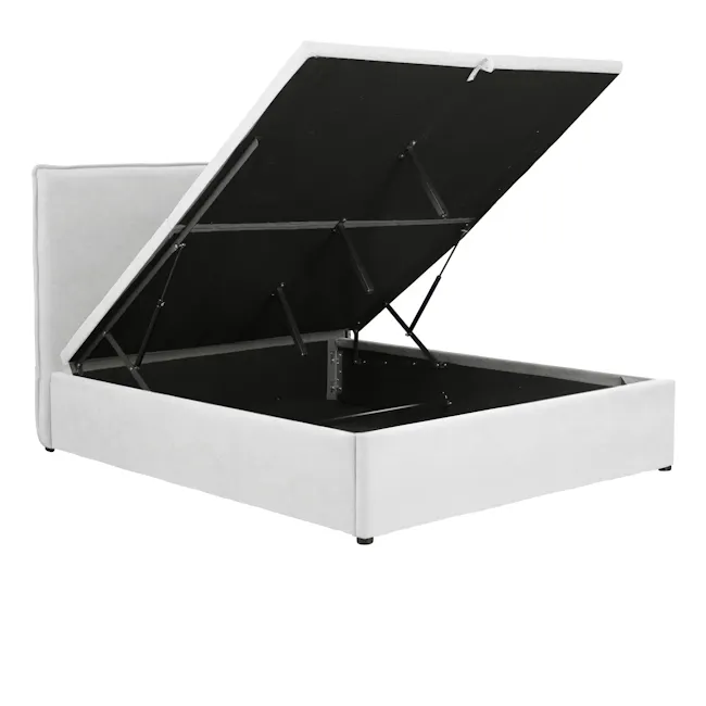 Arthur Queen Storage Bed - Ice Grey (Fabric) - 5 - modern sofa, foldable bed, minimalist bed frame, white upholstered sofa