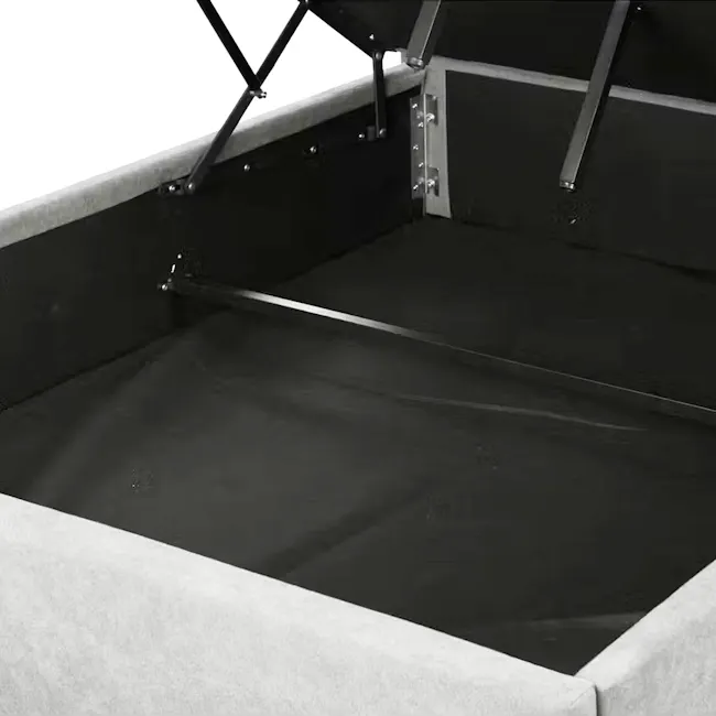 Arthur Queen Storage Bed - Ice Grey (Fabric) - 8 - Folding table, folding chair, black folding table, metal legs, sturdy