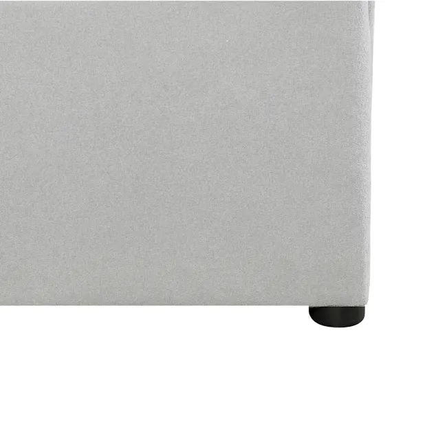 Arthur Queen Storage Bed - Ice Grey (Fabric) - 10 - Light gray fabric sofa cover, Modern gray sofa upholstery, Elegant gray