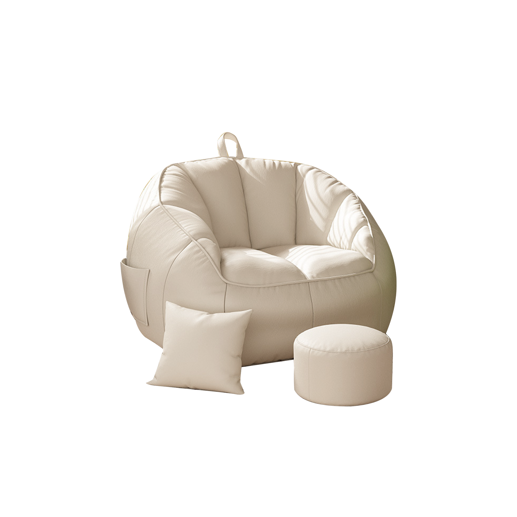 Bobo Bean Bag with Ottoman Set - Beige (Pet Friendly)