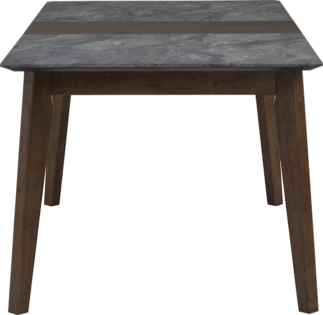 Finna Extendable Dining Table 1.6m-2m in Grey Marble (Smart Top™) with 4 Averie Dining Chairs in Dolphin Grey - 11