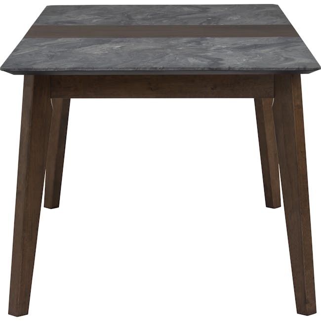 Finna Extendable Dining Table 1.6m-2m in Grey Marble (Smart Top™) with 4 Averie Dining Chairs in Dolphin Grey - 11