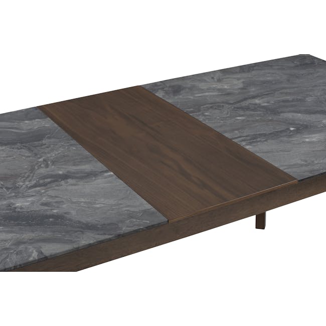 Finna Extendable Dining Table 1.6m-2m in Grey Marble (Smart Top™) with 4 Averie Dining Chairs in Dolphin Grey - 12