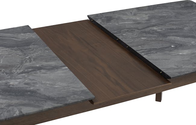 Finna Extendable Dining Table 1.6m-2m in Grey Marble (Smart Top™) with 4 Averie Dining Chairs in Dolphin Grey - 13