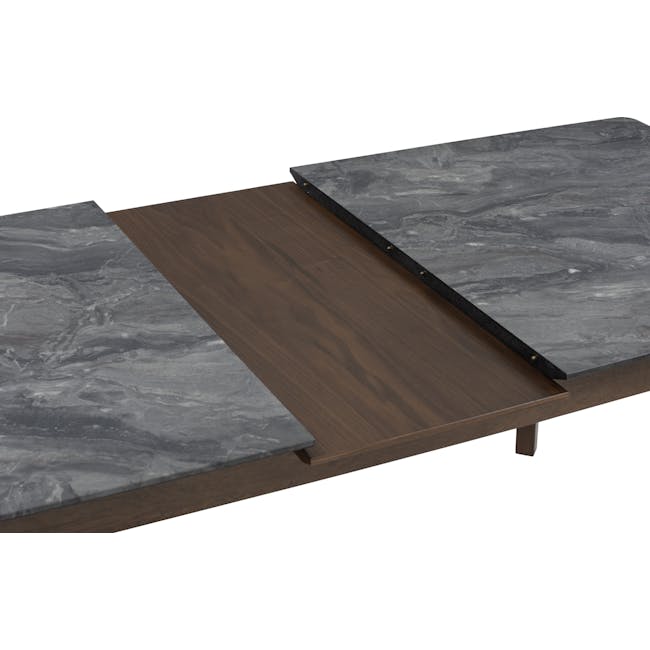 Finna Extendable Dining Table 1.6m-2m in Grey Marble (Smart Top™) with 4 Averie Dining Chairs in Dolphin Grey - 13