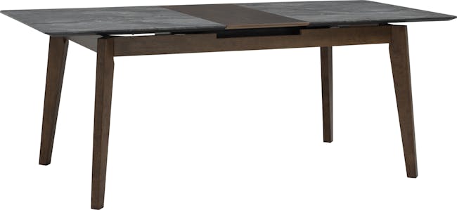 Finna Extendable Dining Table 1.6m-2m in Grey Marble (Smart Top™) with 4 Averie Dining Chairs in Dolphin Grey - 3