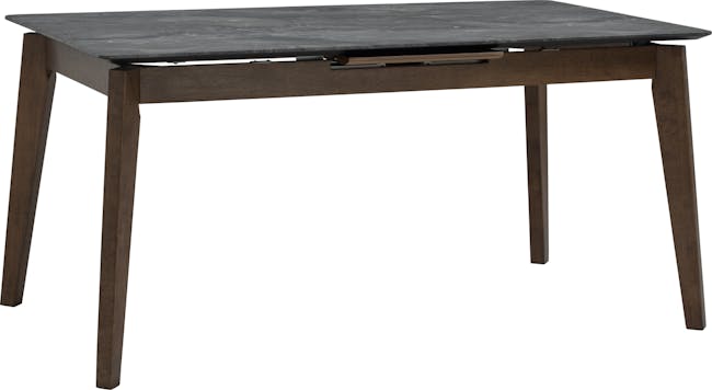 Finna Extendable Dining Table 1.6m-2m in Grey Marble (Smart Top™) with 4 Averie Dining Chairs in Dolphin Grey - 5