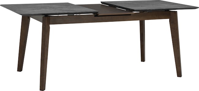 Finna Extendable Dining Table 1.6m-2m in Grey Marble (Smart Top™) with 4 Averie Dining Chairs in Dolphin Grey - 6
