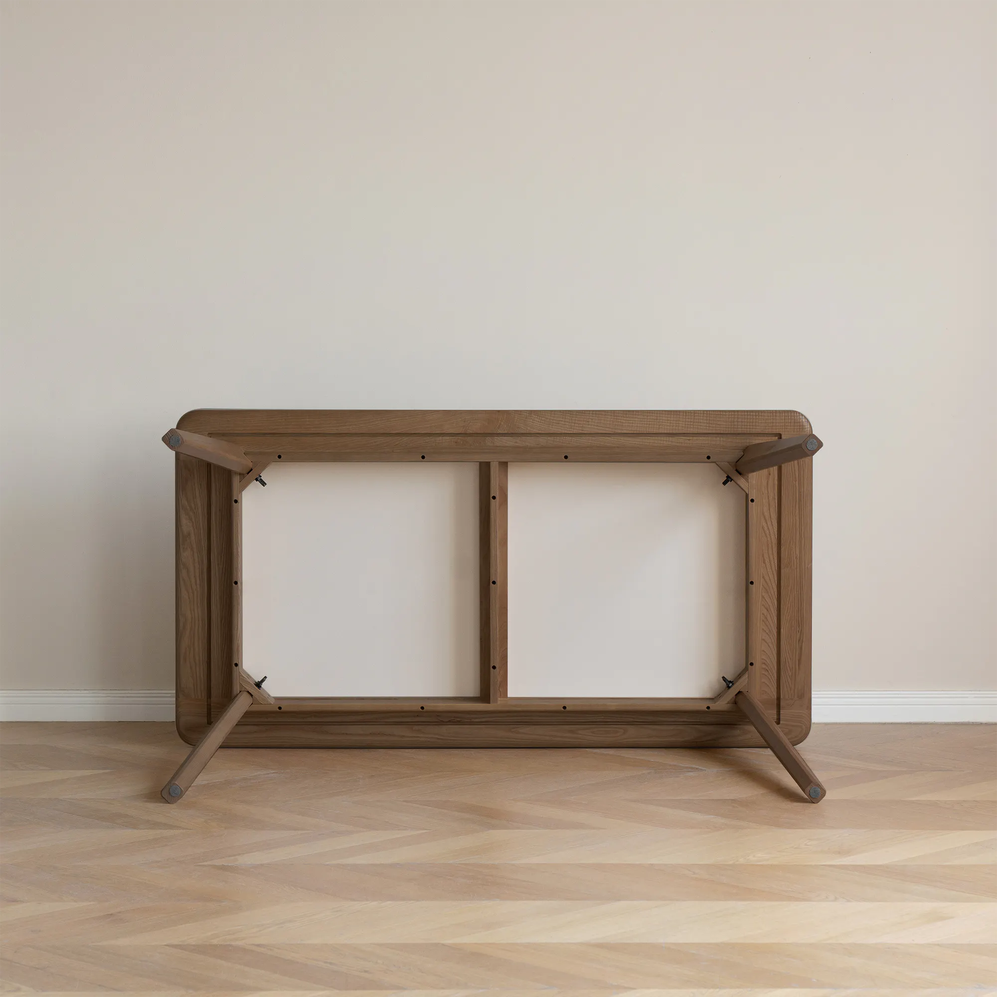 Nellie Dining Table 1.8m in Walnut (Sintered Stone) with 4 Rena Chairs in Walnut, White (Fabric) - 9