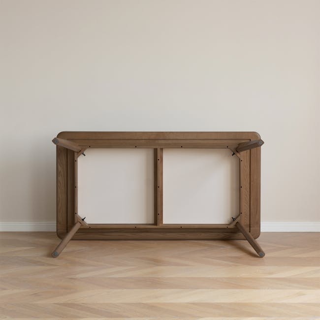 Nellie Dining Table 1.8m in Walnut (Sintered Stone) with 4 Rena Chairs in Walnut, White (Fabric) - 9