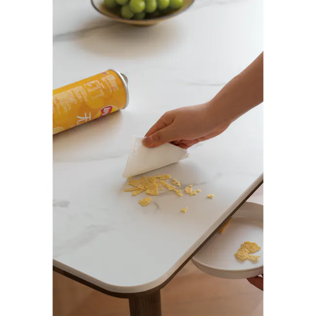 Nellie Dining Table 1.8m - Walnut (Sintered Stone) - 7 - paper bag, crumpled paper, napkin, food waste, crumbs, small