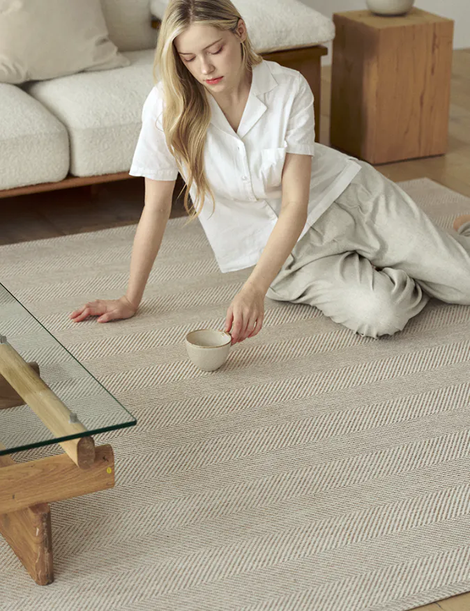 Harris Woven Rug (2 Sizes) - Beige - 11