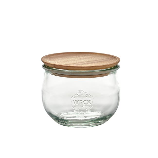 Weck Jar Tulip with Acacia Wood Lid and Rubber Seal (6 Sizes) - 5