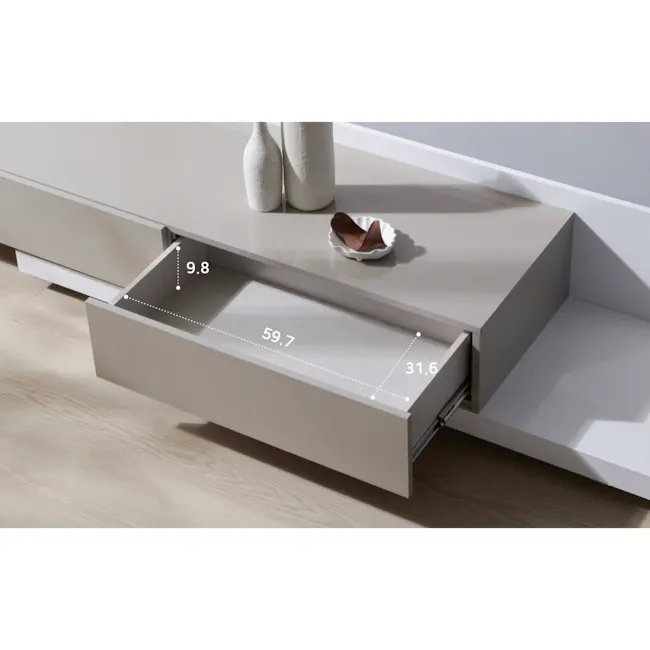 (As-is) Bryson Extendable TV Console 2.3m-3.3m - Grey, White - 2 - 22