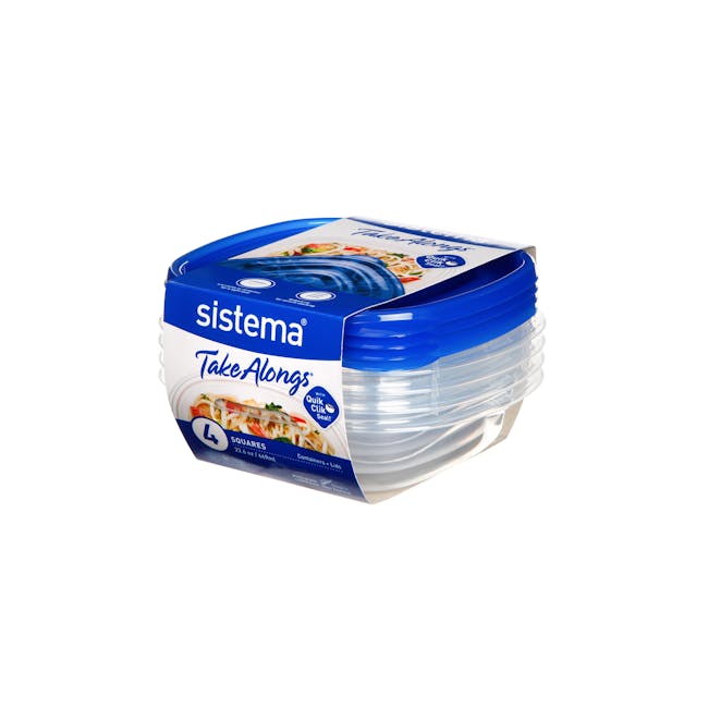 Sistema TakeAlongs 669ml Square Container (Pack of 4) - 0