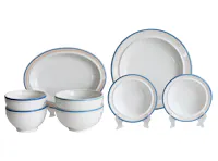 Syracuse Maple 8-Piece Ceramic Dinnerware Set - Summer Blue