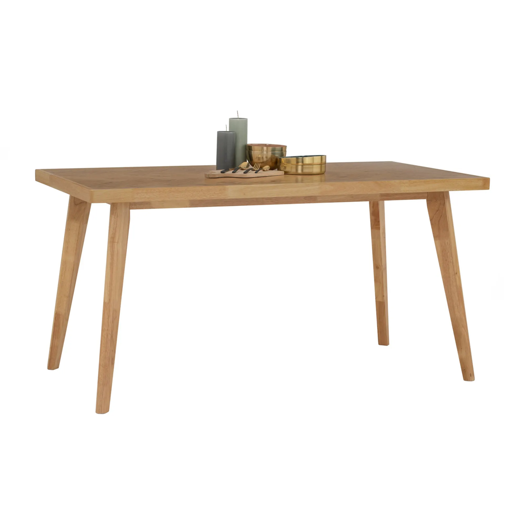 Lowell Dining Table 1.5m - 12 - Light wood dining table, minimalist design, natural finish, simple structure, rectangular