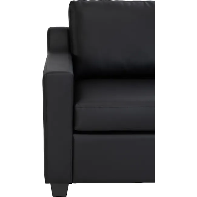 Baleno 2 Seater Sofa with Baleno Armchair - Espresso (Faux Leather) - 6 - Black leather sofa, sleek design, comfortable