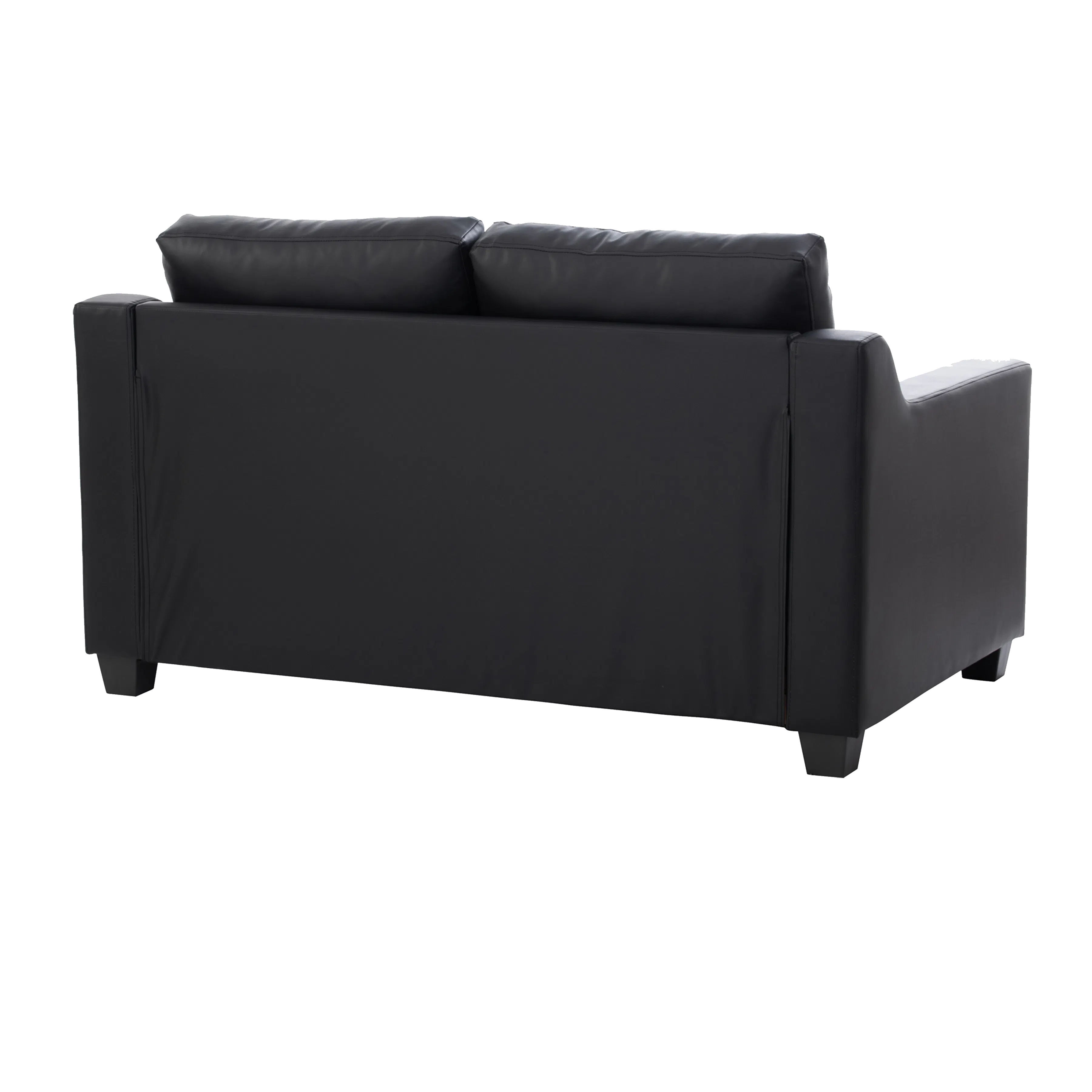 Baleno 3 Seater Sofa with Baleno 2 Seater Sofa - Espresso (Faux Leather) - 13 - Leather sofa, black leather upholstery