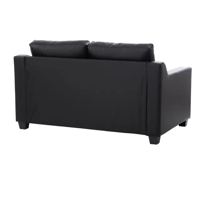 Baleno 3 Seater Sofa with Baleno 2 Seater Sofa - Espresso (Faux Leather) - 13 - Leather sofa, black leather upholstery