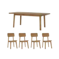 Toronto Extendable Dining Table 1.6m-2m with 4 Toronto Dining Chairs