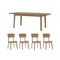 Toronto Extendable Dining Table 1.6m-2m with 4 Toronto Dining Chairs