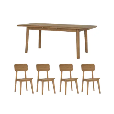Toronto Extendable Dining Table 1.6m-2m with 4 Toronto Dining Chairs