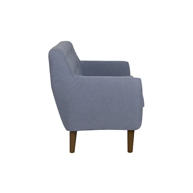 Emma 2 Seater Sofa - Dusk Blue - 4 - Modern upholstered armchair, light blue fabric, soft cushioning, minimalist design