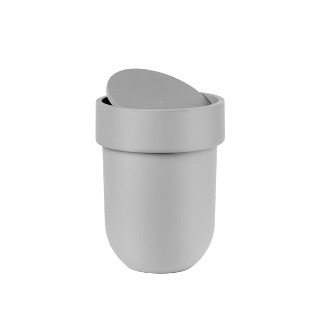 Touch Waste Can with Lid - Grey - 0