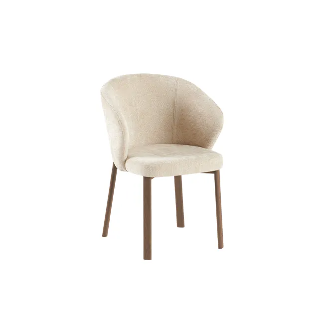 (As-is) Apollo Dining Armchair - Beige, Walnut - 17