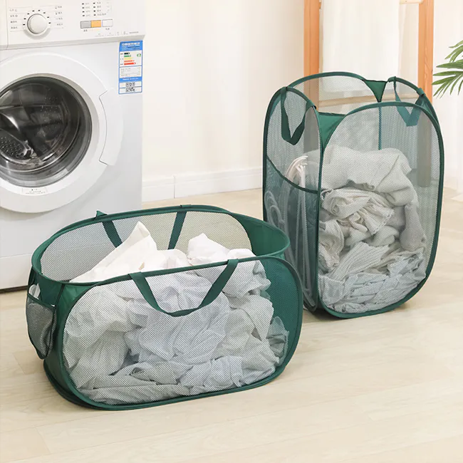 ESSENTIALS Laundry Mesh Carry Bag - Forest Green - 3