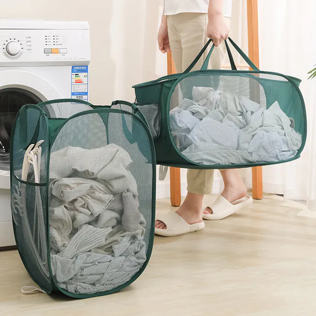 ESSENTIALS Laundry Mesh Carry Bag - Forest Green - 2