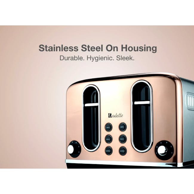 Odette Streamline 4-Slice Bread Toaster - Copper - 4