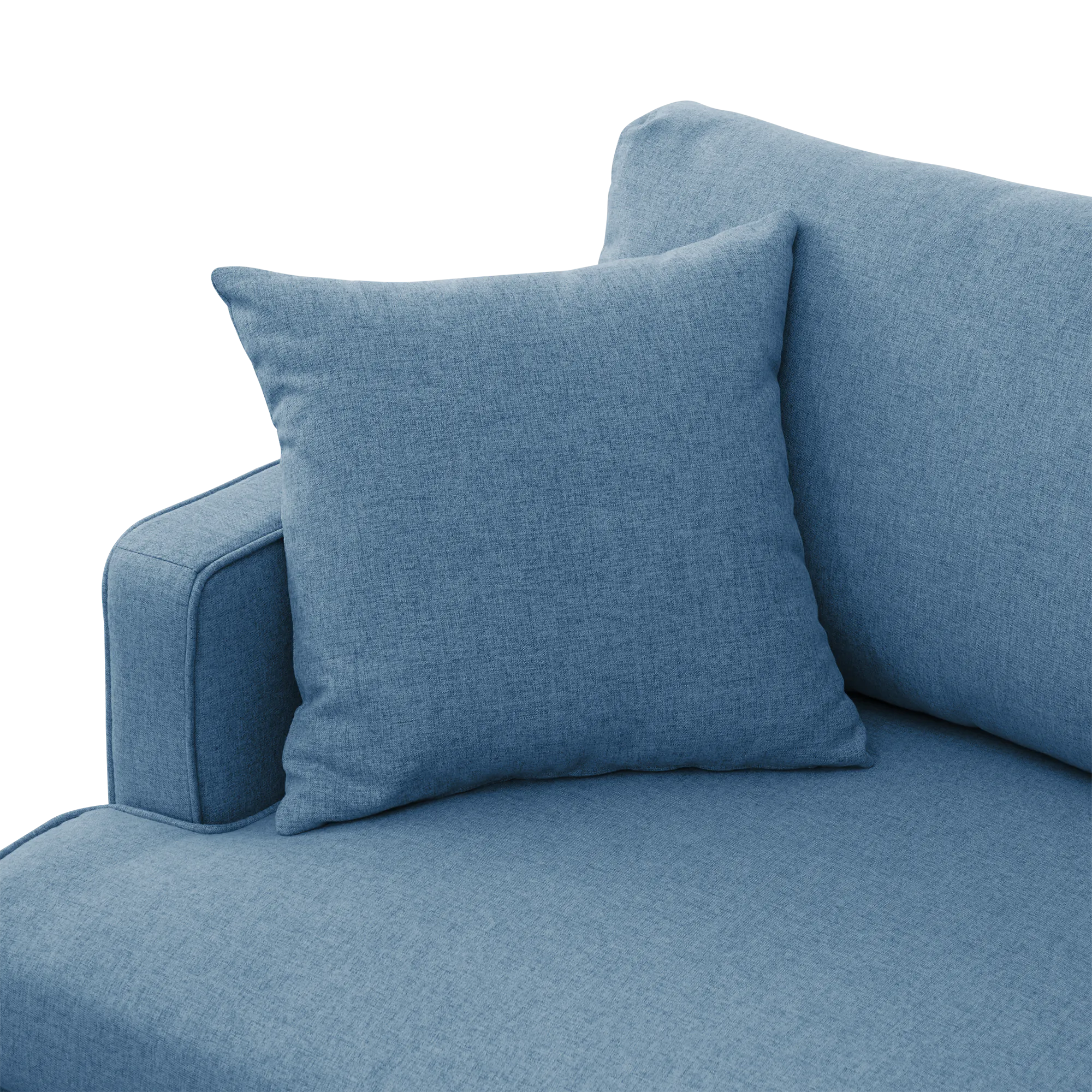 Declan L-Shaped Sofa - Walnut, Blue - 9