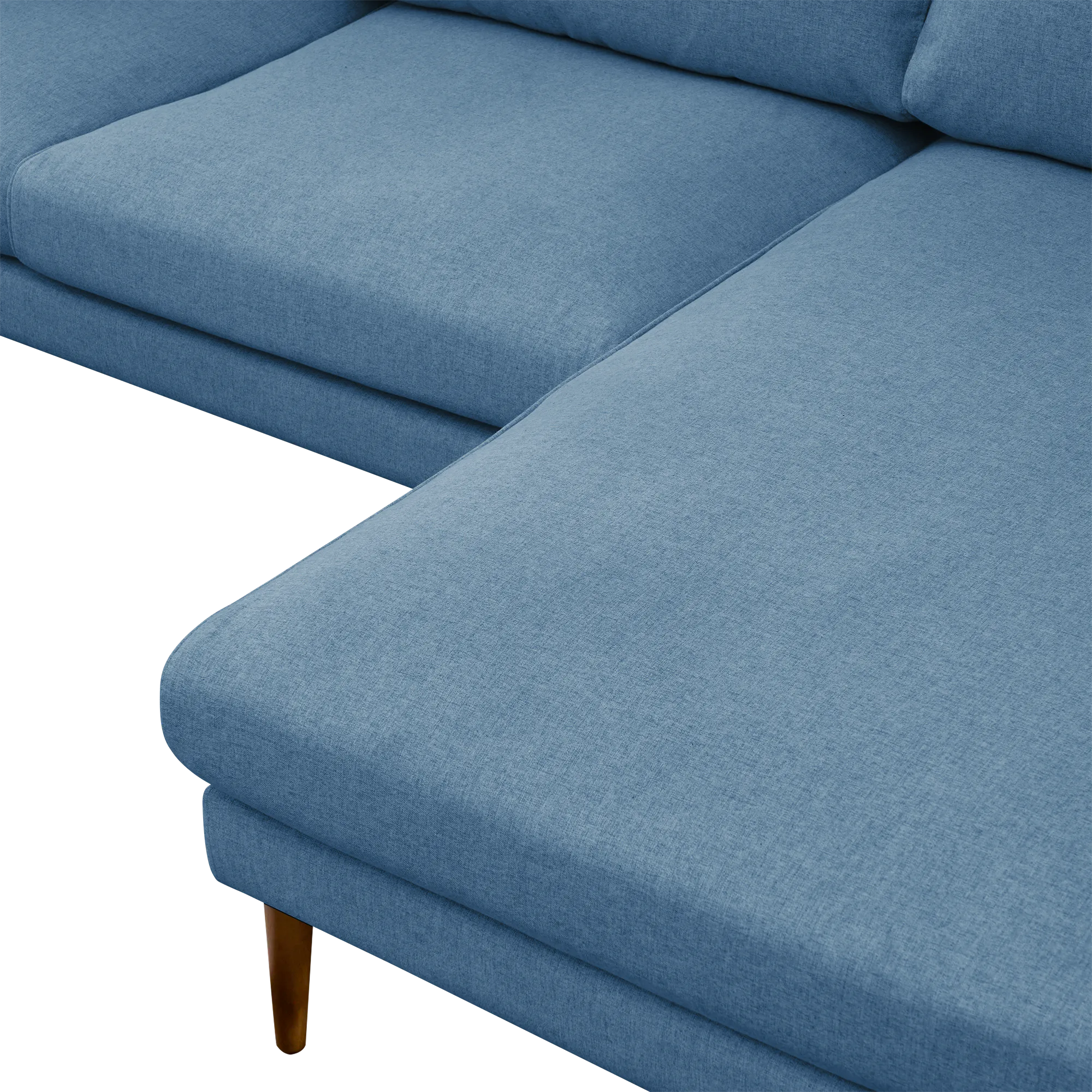 Declan L-Shaped Sofa - Walnut, Blue - 13