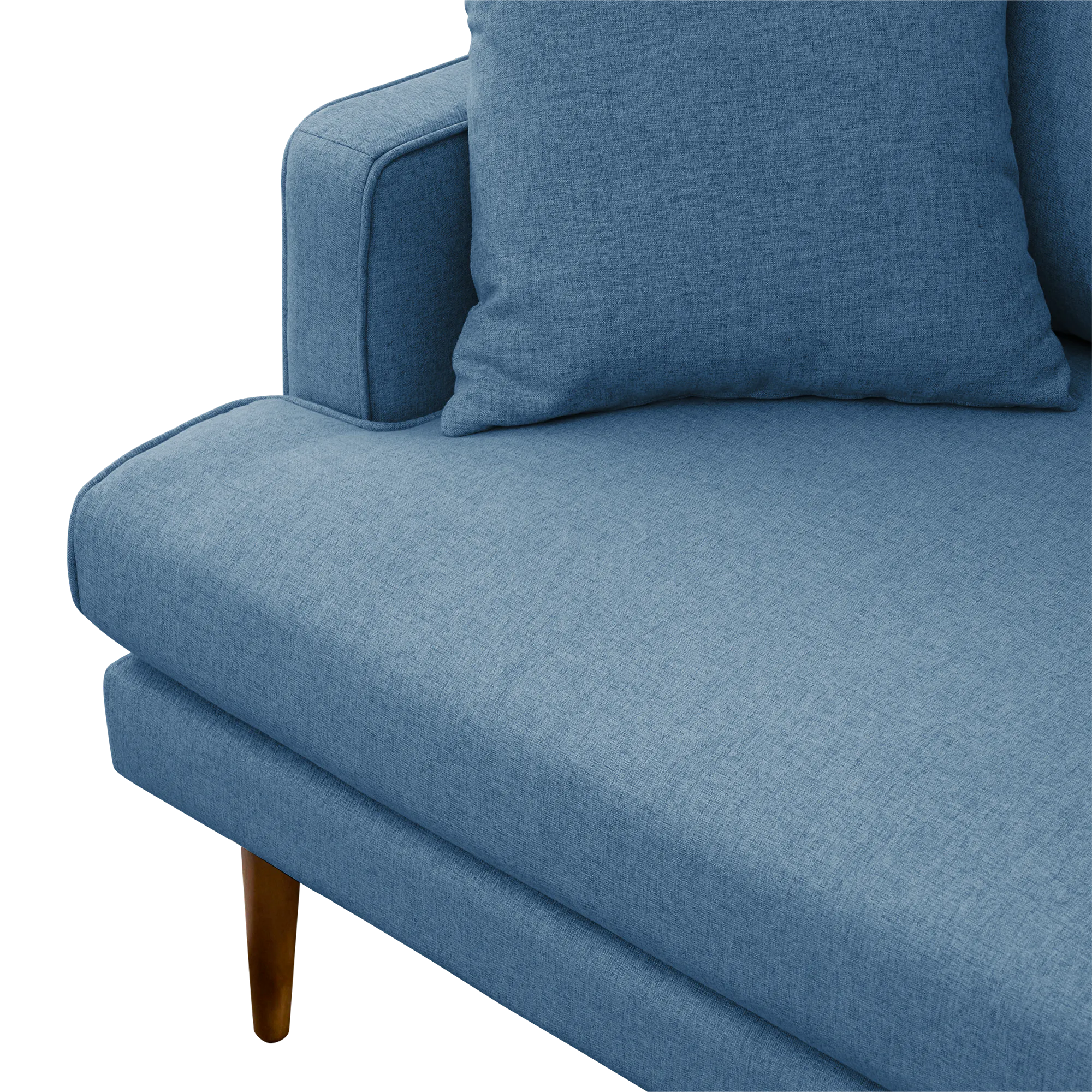 Declan L-Shaped Sofa - Walnut, Blue - 12