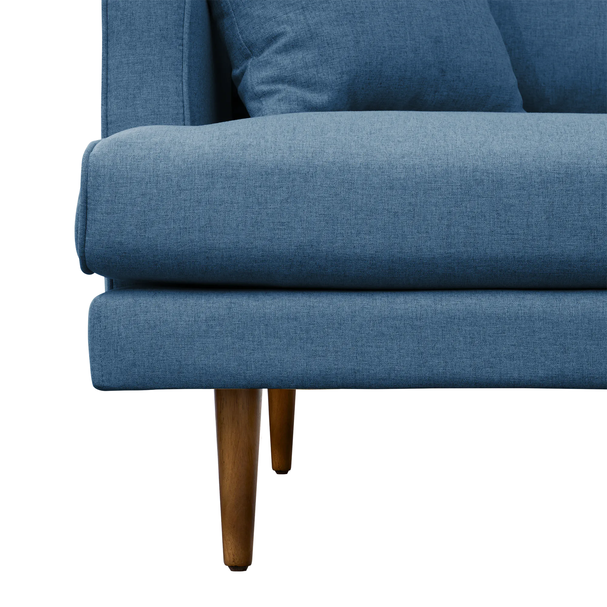 Declan L-Shaped Sofa - Walnut, Blue - 11