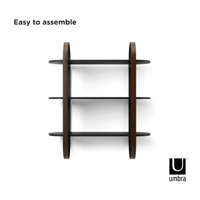 Bellwood Wall Shelf - Black, Walnut - 6