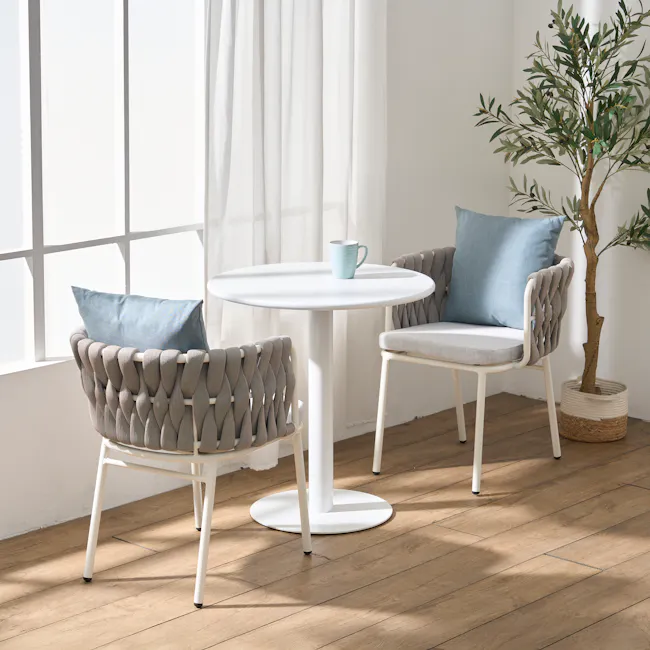 Kia Outdoor Bistro Table 0.7m - White - 2