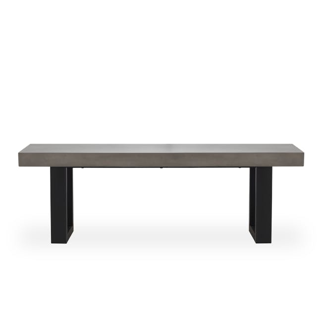Titus Concrete Dining Table 1.6m with Titus Concrete Bench 1.4m and 2 Greta Chairs in Black - 13