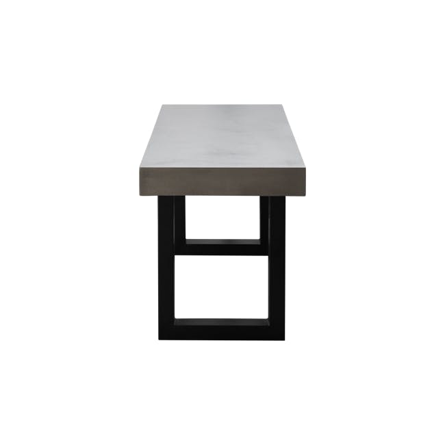 Titus Concrete Dining Table 1.6m with Titus Concrete Bench 1.4m and 2 Greta Chairs in Black - 16