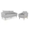 Hana 3 Seater Sofa with Hana Armchair - Light Grey