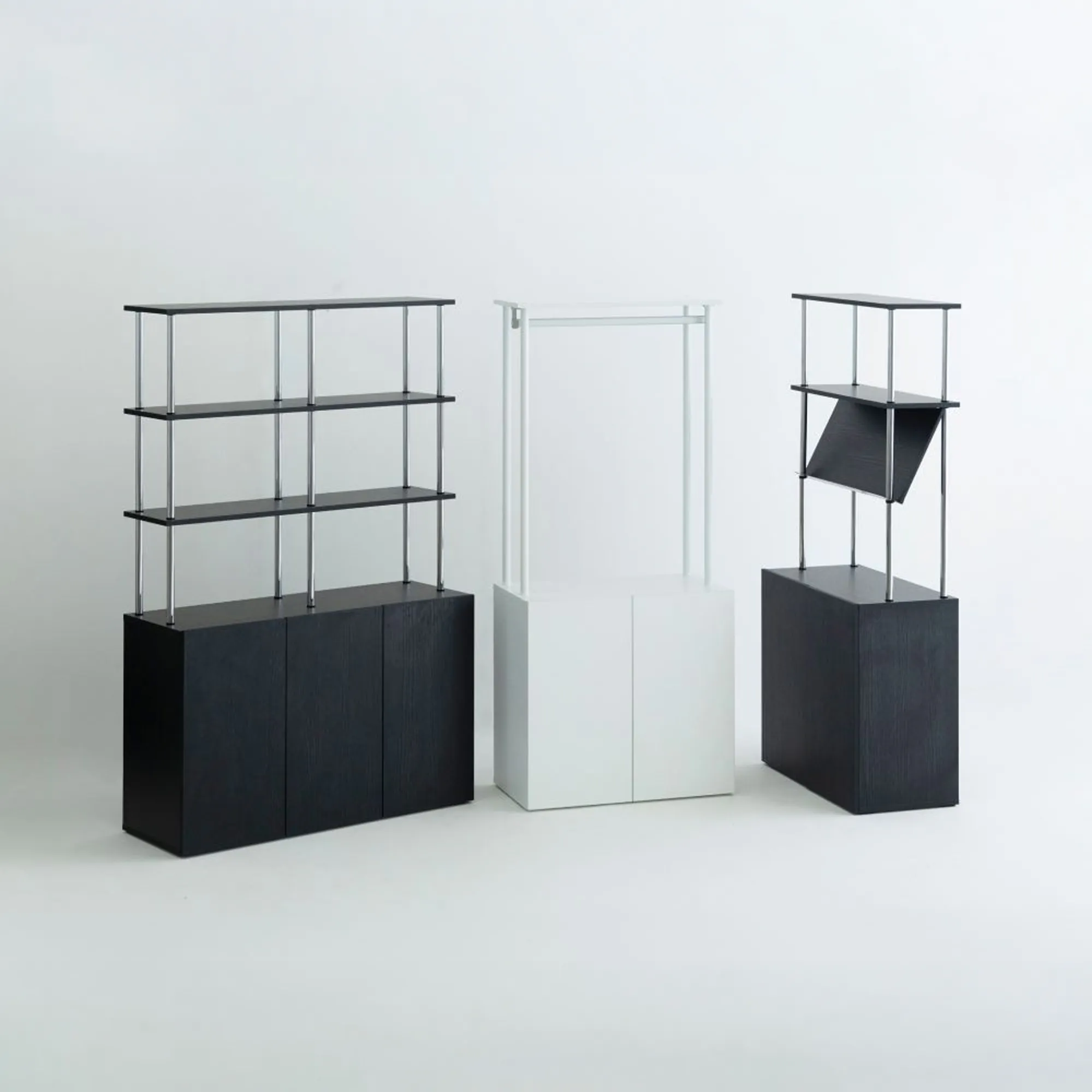 Moni Storage Cabinet with Hanger Rack 0.8m - Black - 7
