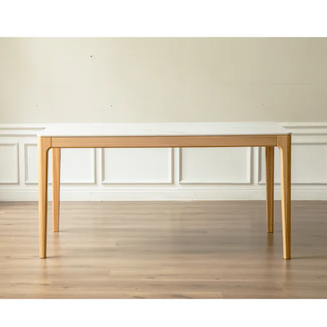 Adelyn Dining Table 1.6m (Sintered Stone) with 4 Niel Chairs in Oak - 16