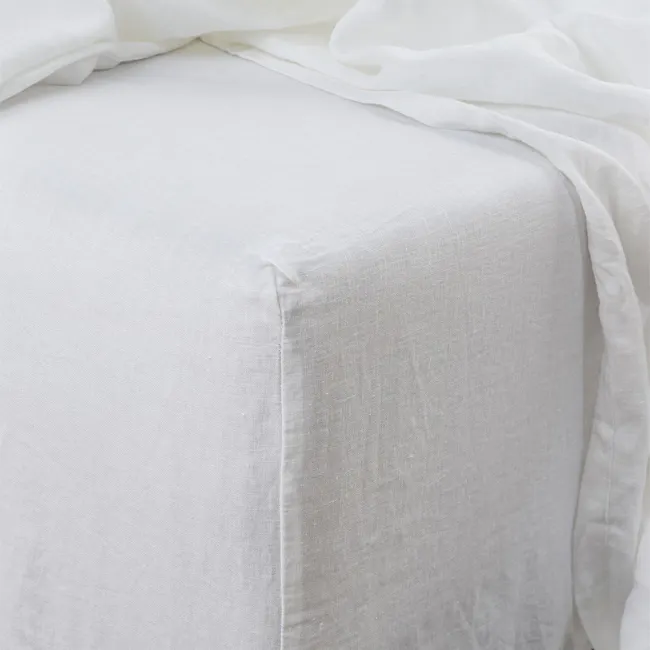 Heveya® Linen Fitted Sheet Set - White (5 Sizes) - 5