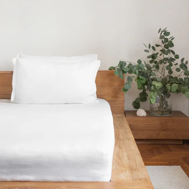Heveya® Linen Fitted Sheet Set - White (5 Sizes) - 4