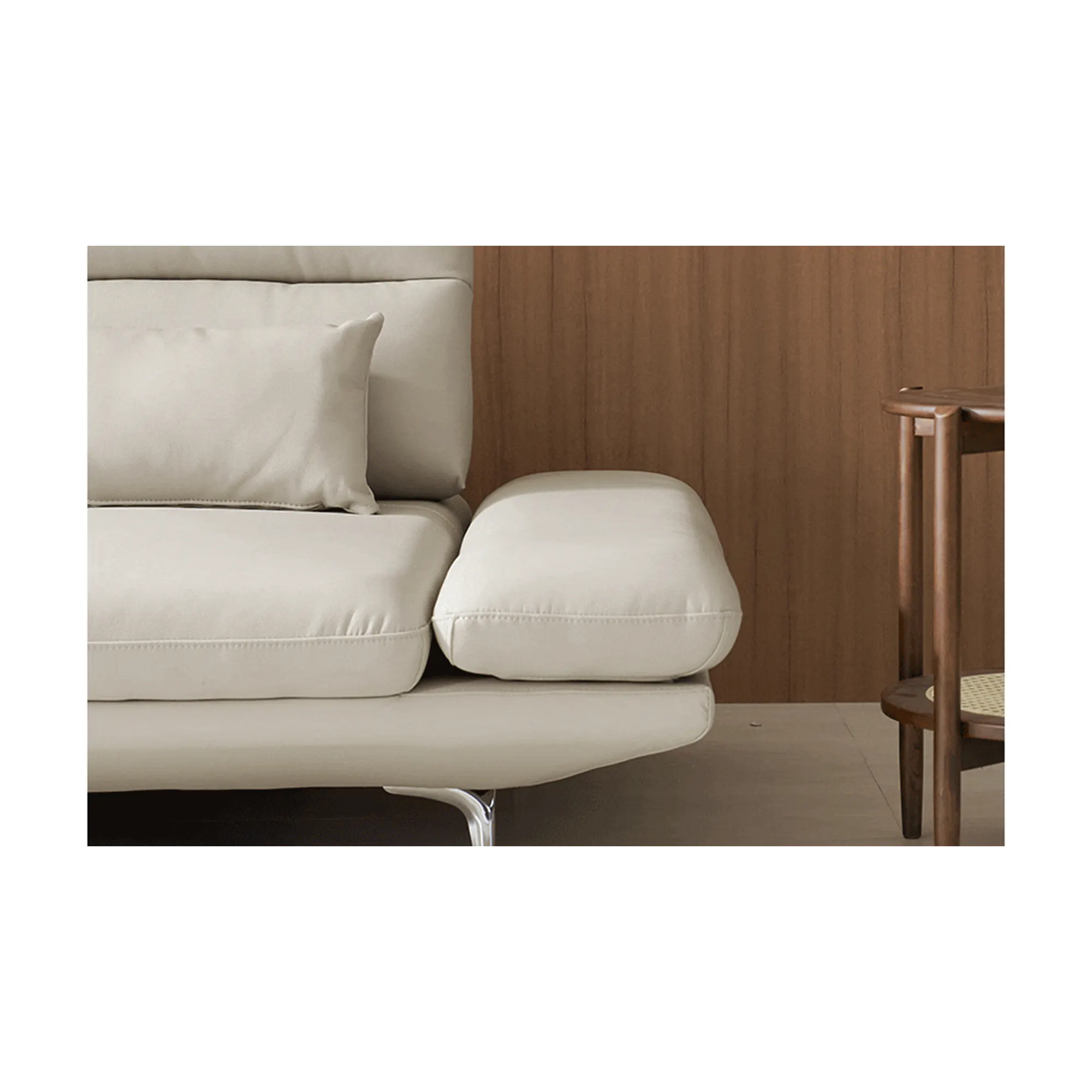 (As-is) Inez 3 Seater Adjustable Sofa - Tan (Faux Leather) - 25